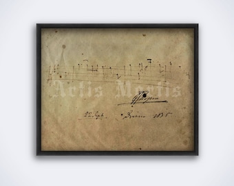 Nocturne No.2 Op.9 by Frederic Chopin - 1835 handwritten score with autograph, classical piano music art, print, poster (DIGITAL DOWNLOAD)