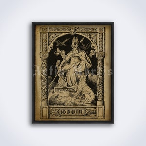Odin illustration – Wotan, Valhalla, pagan god, Norse viking print, mythology poster (DIGITAL DOWNLOAD)
