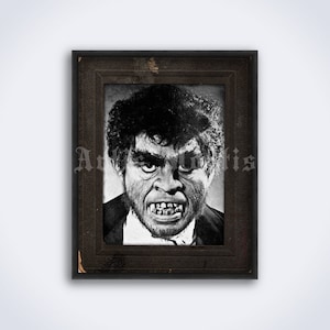 Mr Hyde vintagefoto, Wolfman, Varulvmonster, skräckfilmstryck, affisch (DIGITAL NEDLADDNING)