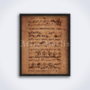 Johann Sebastian Bach – Organ Concerto handwritten score print, poster (DIGITAL DOWNLOAD)