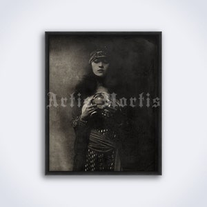 Chica gitana con bola de cristal, Adivina, medio – foto vintage, impresión esotérica, póster (DESCARGA DIGITAL)