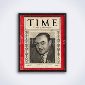 Al Capone Scarface magazine cover poster - gangster photo, true crime art print (DIGITAL DOWNLOAD)