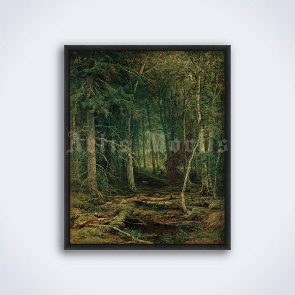 Forêt sauvage, peinture d’Ivan Shishkin, paysage, bois, nature, arbres, sauvages, Nord, impression d’art, affiche (TÉLÉCHARGEMENT NUMÉRIQUE)