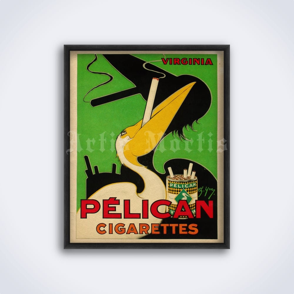Vintage Pelican Cigarettes Ad Poster: 1920s Retro Print (digital Download) 