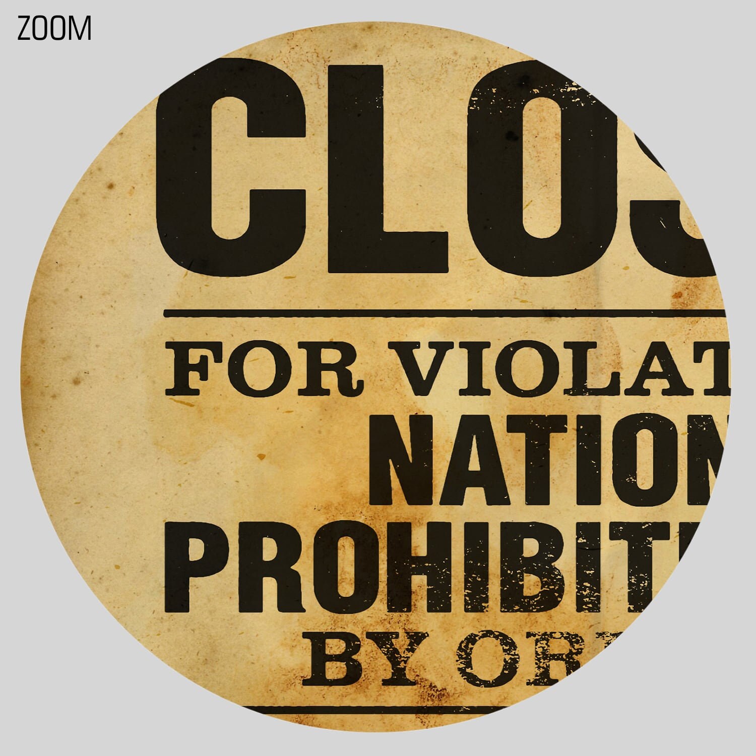 NPA National Prohibition Act Closed for Violation Volstead Act 18th  Amendment Vintage Style Sign Cool Wall Decor Art Print Poster 24x36