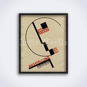 Bauhaus – vintage 1923 exhibition poster, Ausstellung Weimar print (DIGITAL DOWNLOAD)