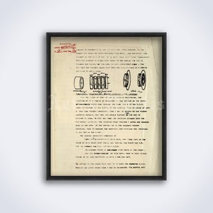 Alan Turing - Enigma Machine top secret diagram - math, cryptography, cipher, computer, war, science art print, poster (DIGITAL DOWNLOAD)