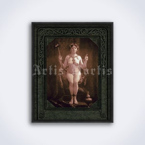 Babalon Goddess, Scarlet Woman antique photo, occult magick print, poster (DIGITAL DOWNLOAD)