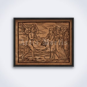 Compendium Maleficarum, Pact with Devil, witchcraft – medieval woodcut art, print, poster (DIGITAL DOWNLOAD)