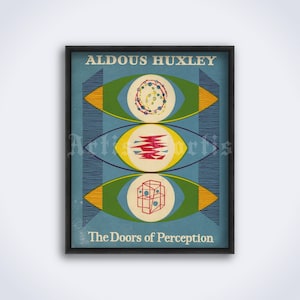 Aldous Huxley – The Doors of Perception 1954 first edition book cover art, poster, vintage print (DIGITAL DOWNLOAD)