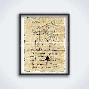 Charles Darwin notebook Tree of Life evolution diagram sketch print, poster (DIGITAL DOWNLOAD)