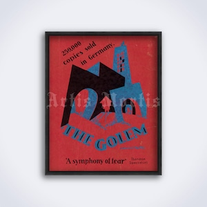 Impresión artística de portada del libro vintage &quot;El Golem&quot; - Gustav Meyrink (Descarga digital)