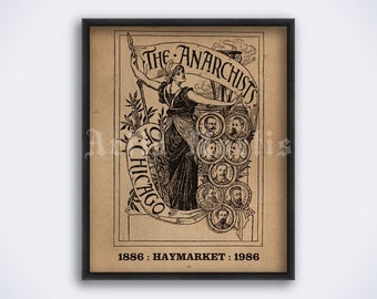 Anarchists of Chicago poster – Haymarket Riot, Walter Crane art, vintage anarchy, socialism print (DIGITAL DOWNLOAD)