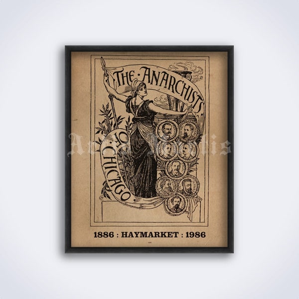 Anarchists of Chicago poster – Haymarket Riot, Walter Crane art, vintage anarchy, socialism print (DIGITAL DOWNLOAD)