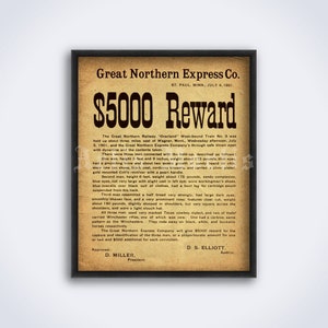 Butch Cassidy’s Wild Bunch Wanted poster, Reward proclamation, Wild West outlaw, robbers gang print (DIGITAL DOWNLOAD)