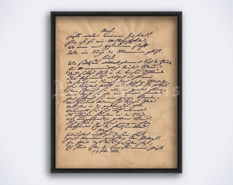 Johann Wolfgang von Goethe - Faust handschriftliches Handschrift Poster - klassische Literatur, Literarisches Geschenk, Dekor, Kunst, Druck (DIGITAL DOWNLOAD)