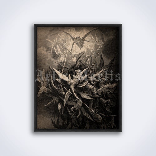 Fall of Angels Illustration for Paradise Lost Poem Art by - Etsy