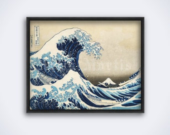 The Great Wave by Katsushika Hokusai - Under the Wave off Kanagawa, vintage classic Japanese print, ukiyo-e art, poster (DIGITAL DOWNLOAD)