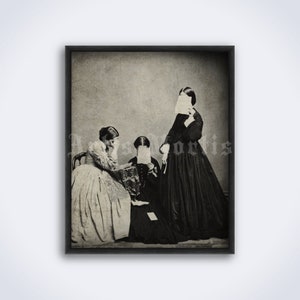 Victorian mourning ritual photo – postmortem, dead, death, funeral, widow, gothic, dark art, vintage print, poster (DIGITAL DOWNLOAD)