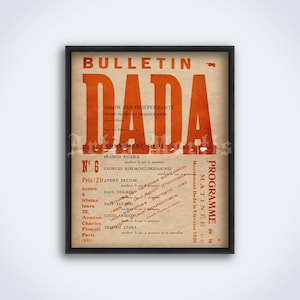 DADA Bulletin cover – vintage 1920 dadaism art movement poster, print (DIGITAL DOWNLOAD)