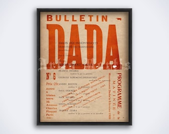 DADA Bulletin cover – vintage 1920 dadaism art movement poster, print (DIGITAL DOWNLOAD)