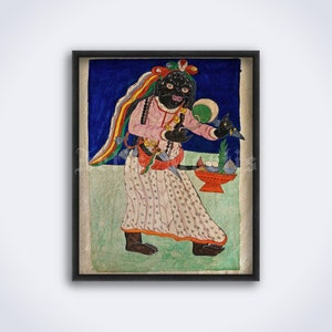 Dmu - Tibetan evil demon, Buddhism demonology art, Buddhist decor, vintage painting, print, poster (DIGITAL DOWNLOAD)