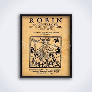 Robin Goodfellow, his mad prankes print, fairy tales art, Puck, Faun, demon, folk, myth, folklore, poster (DIGITAL DOWNLOAD)