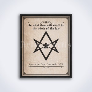 Love is Law - Aleister Crowley Thelema Magick Seal poster, occult print (DIGITAL DOWNLOAD)