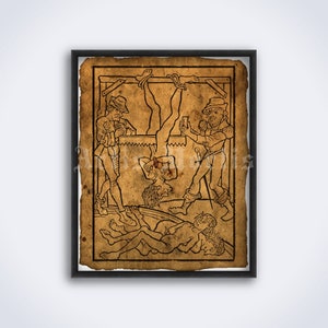 Sawing Execution – medieval heretic punishment, inquisition, witch trial, print, poster (DIGITAL DOWNLOAD)