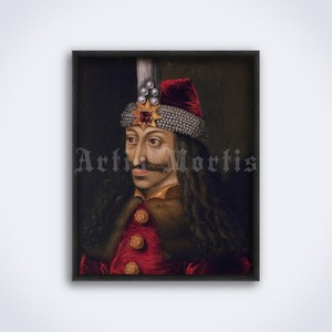 Vlad Tepes the Prince of Wallachia – Dracula portrait painting, medieval impaler, vampire print, poster (DIGITAL DOWNLOAD)