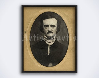 Edgar Allan Poe – poet, writer, mystic photo portrait, cabinet card print, gothic poster (DIGITAL DOWNLOAD)