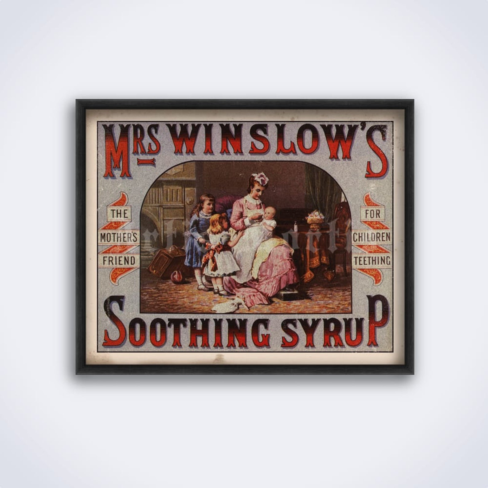 Mrs Winslow's Soothing Syrup Vintage Apothecary Poster Etsy
