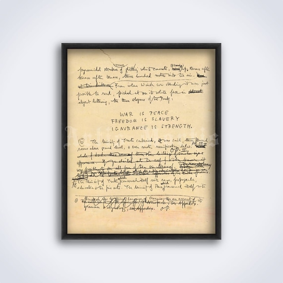 Nineteen Eighty-four Manuscript Page Art Print: George Orwell