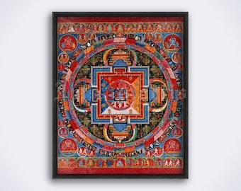 Impresión de mandala Jnanadakini: arte budista tibetano vintage (descarga digital)
