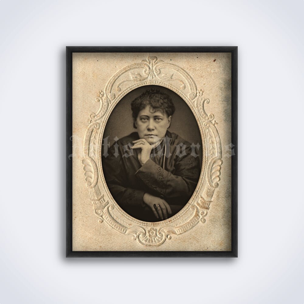 Helena Blavatsky vintage portrait photo. Theosophy, Theosophical society, occultist, esoteric print, poster (DIGITAL DOWNLOAD)