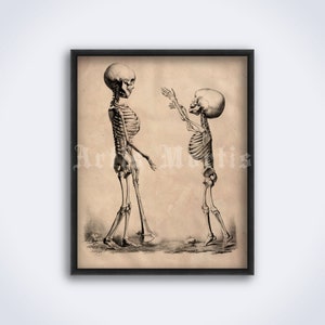 Children skeletons – vintage medical art print, anatomy poster (DIGITAL DOWNLOAD)