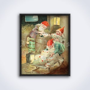 Jultomten – vintage Christmas art, Sweden Santa Claus, Elf, Norse, Scandinavian, fairy tales print, poster (DIGITAL DOWNLOAD)