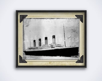 RMS Titanic vintage historische foto 1912, Titanic-schip afdrukken, poster (DIGITAL DOWNLOAD)