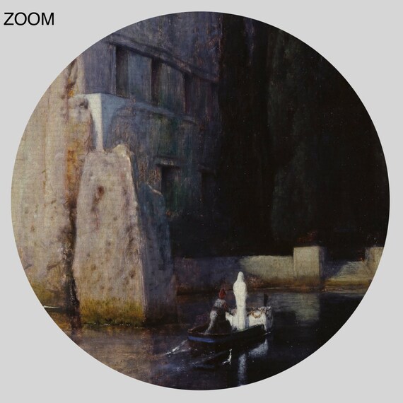 Isle of the Dead Painting by Arnold Bocklin - Die Toteninsel, Dark