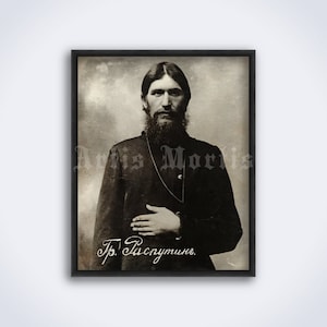 Grigori Rasputin vintage portrait photo. Russian Mad Monk, sorcerer, mystic, orthodox, conspiracy art print, poster (DIGITAL DOWNLOAD)