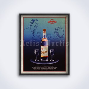 Vintage Russian Vodka advertisement poster, retro bar decor, art for party, alcoholic drink advertising, ad print (DIGITAL DOWNLOAD)