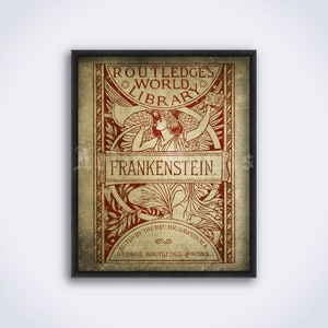 Frankenstein by Mary Shelley - 1886 first edition book cover art, Victorian, gothic print, poster (DIGITAL DOWNLOAD)