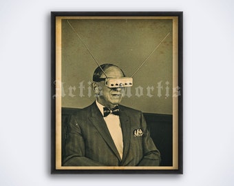 Television goggles - steampunk, retro futurism, sci-fi, vintage inventor photo print, poster (DIGITAL DOWNLOAD)