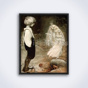 Boy and the Magic Queen – John Bauer art, Swedish fairy tales illustration print, poster (DIGITAL DOWNLOAD)