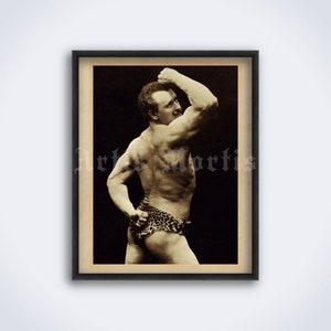 Eugen Sandow vintage photo - Victorian bodybuilder, strongman, powerlifter, retro sport, fitness, show poster, print (DIGITAL DOWNLOAD)