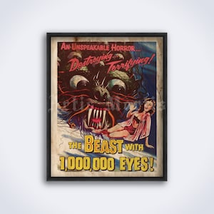The Beast with a Million Eyes – vintage 1955 sci-fi movie poster, b-movie, grindhouse, classic monster print (DIGITAL DOWNLOAD)