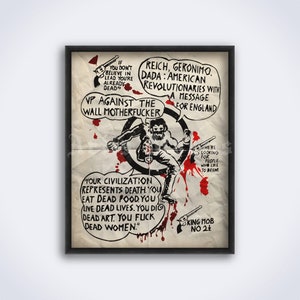 Your Civilization Represents Death – King Mob poster, protest history, anarchist, socialist, leftist, vintage art print (DIGITAL DOWNLOAD)