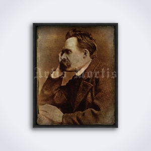 Friedrich Nietzsche philosopher photo portrait - influencer, nihilist, antichrist, dark philosophy print, poster (DIGITAL DOWNLOAD)