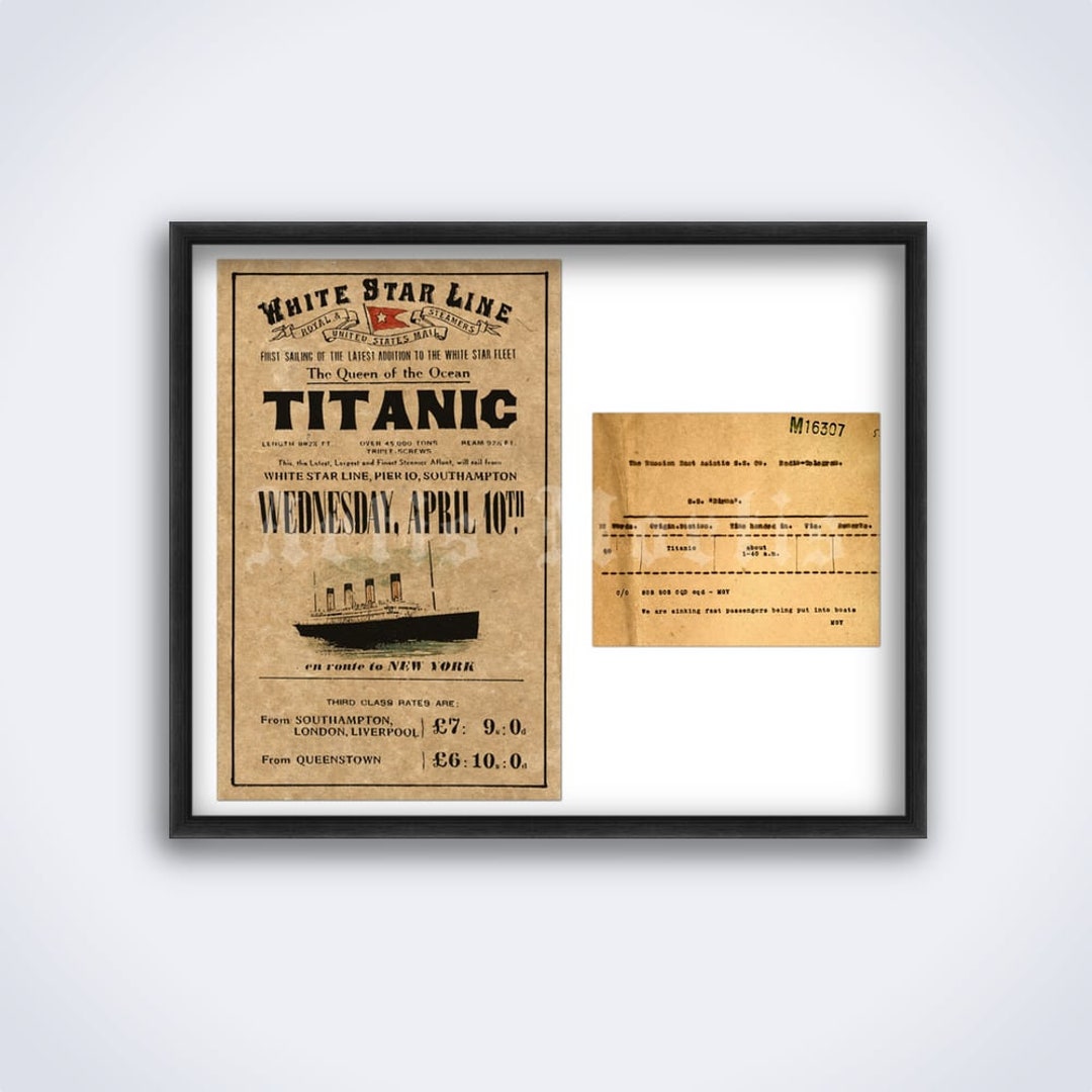 Titanic 初航海 ポスター　証明書付き額入り 1912 R.M.S TITANIC original on board postcard autographed signed