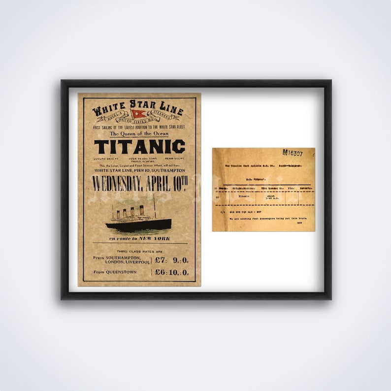 Titanic Ticket Price List SOS Telegram Vintage Memorabilia Etsy